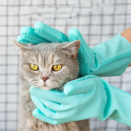 The Ultimate Silicone Pet Grooming Massage Brush Glove